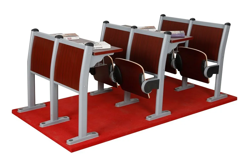 University Classroom Furniture Combined Wooden Desk And Chairs For