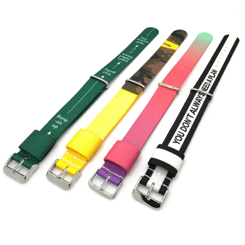 Colorful Printed Nylon Strap Soft Creative Knit Watch Band Strap - Buy ...