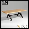 European style replica colorful furniture steel legs wooden top restaurant table