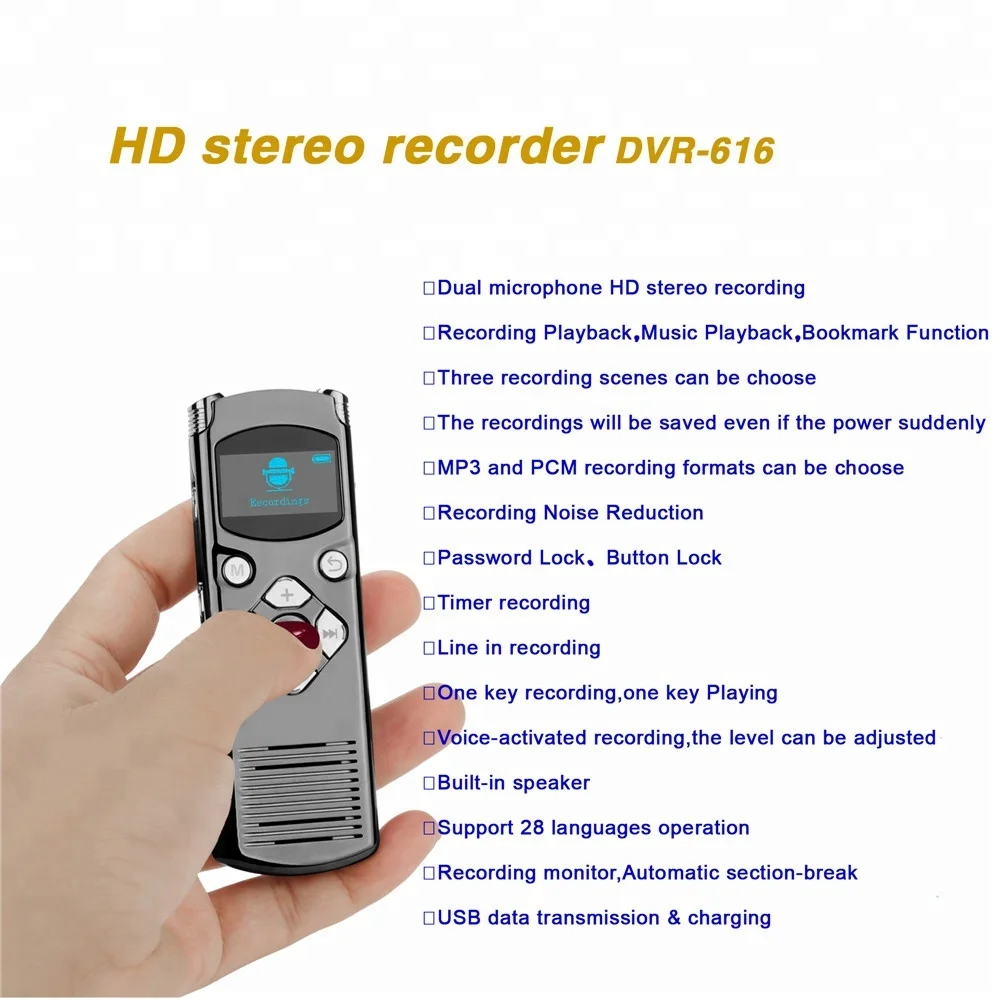 voice recorder with password voice  activation recording up to 75 hours digital video recorder