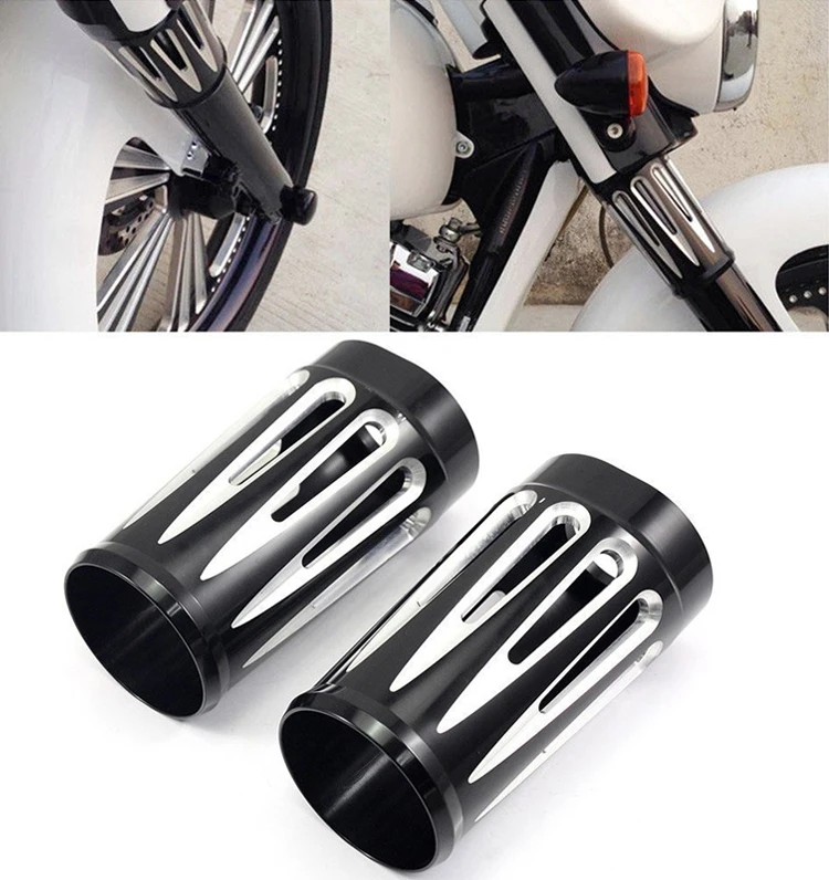 Motorcycle Edge Cut Boot Billet Fork Slider Cover For Harley Touring