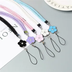 Fashion lucky flower mobile phone neck strap mobile phone security lanyard supplier