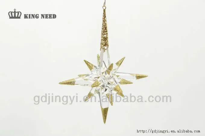 Acrylic Hanging North Star Christmas Tree Topper Ornament Christmas Tree Topper Ornament
