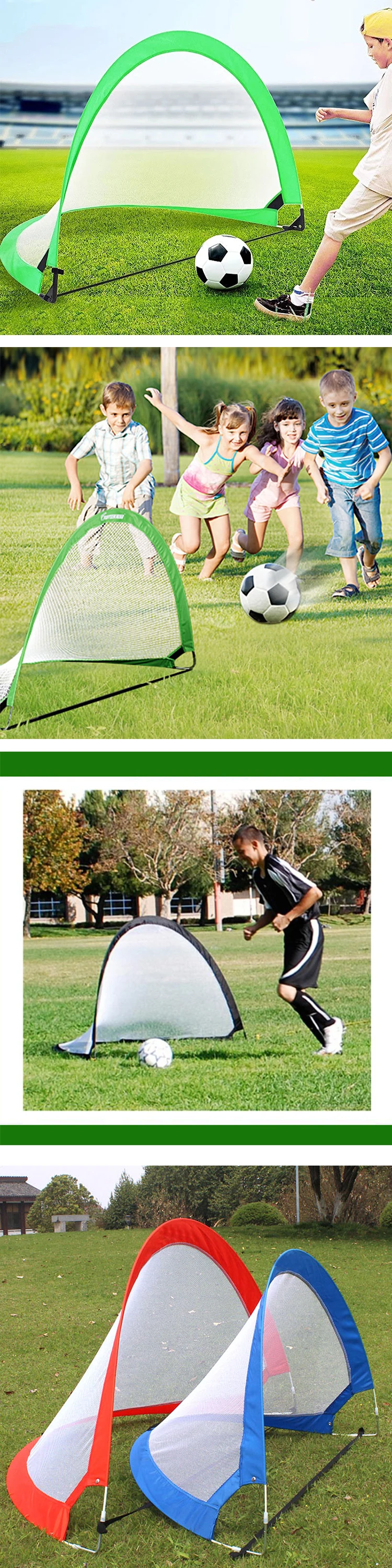 Kids Foldable Pop Up Football Door Soccer Goal Sport Training Mesh