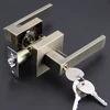 New Modern style Antique Brass double swinging square lever tubular key cylinder lock