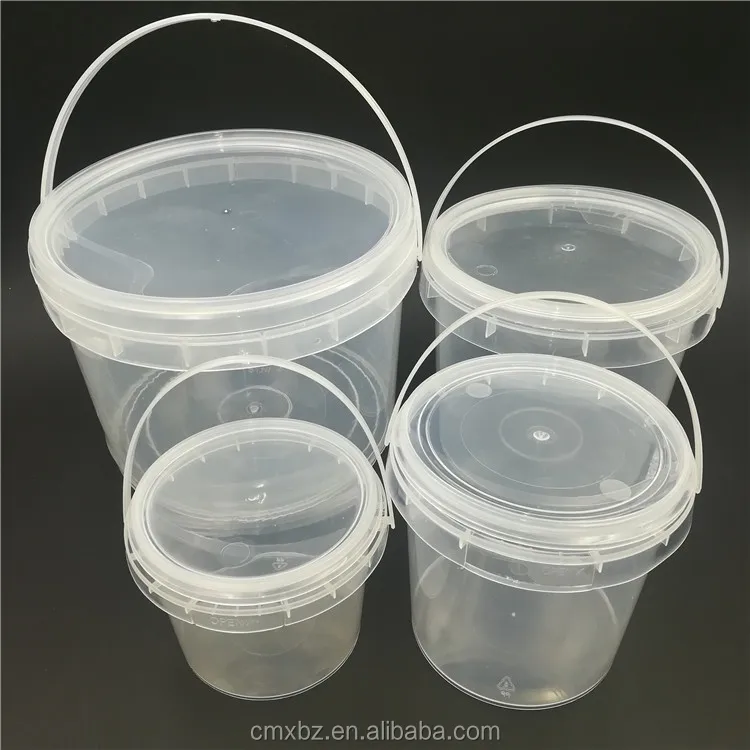 Theftproof Design Food Grade Pp Clear Plastic Buckets Wholesale With