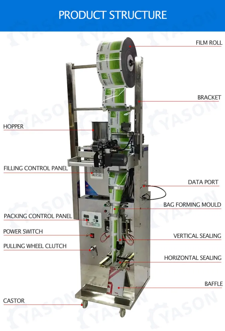 Fully Automatic Granule Sugar Coffee Bean Digital Control Automatic Pouch Tea Sachet Bag Stick Packing Packaging Machine