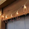 Rose Gold Battery Operated Led String Lights 10led/20led Metal Fairy Light String for Christmas Wedding Bedroom Lighting