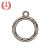 Metal snap clip trigger spring gate round open ring