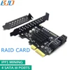 4 Port SATA 3.0 Host Controller Raid Card, PCIe PCI-E 4X SATA Expansion Card 6Gbps for IPFS Hard Disk Marvell 88SE9230