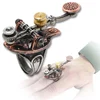 Fancy newest customize metal plastic resin ring for punk collectible