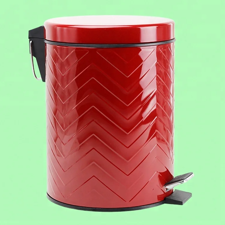 Bx Group Smart Dustbin Red Metal Garbage Bin For House Kitchen