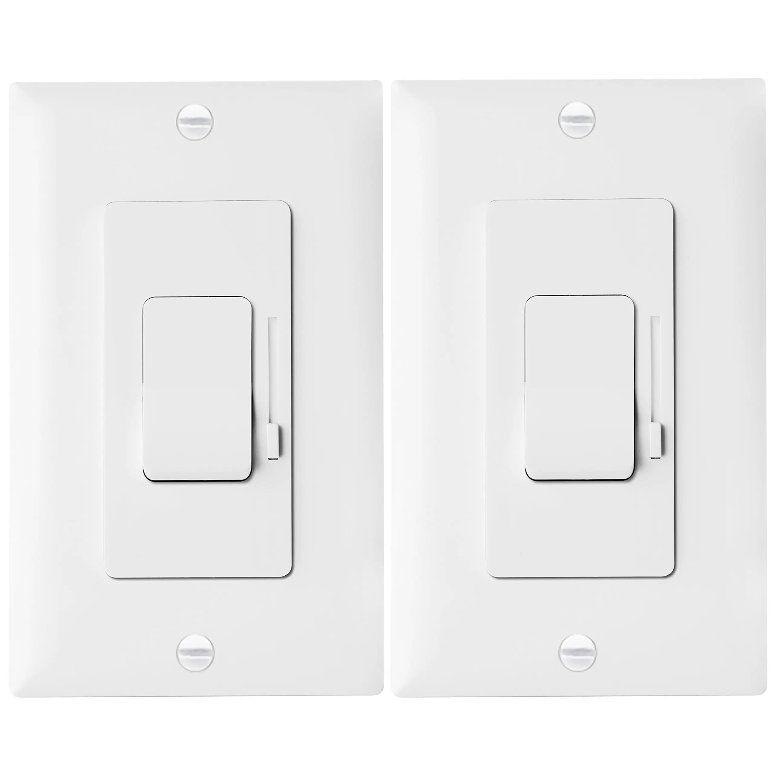 LED Dimmer Switch by Enerlites Rocker Light Switch, Single Pole / 3 Way LED Dimmer Switches for LED, CFL, Incandescent, Halogen, Wall Plates Included, 51300, White, 2-Pack