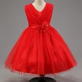 High Quality Flower Girl Dresses Children Dresses Kids Wedding Party Dress Baby Girls Dresses White size