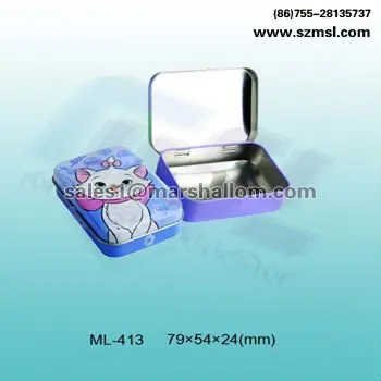 Square Mint Tin Box With Hinge Lid Buy Decorative Tin Boxes