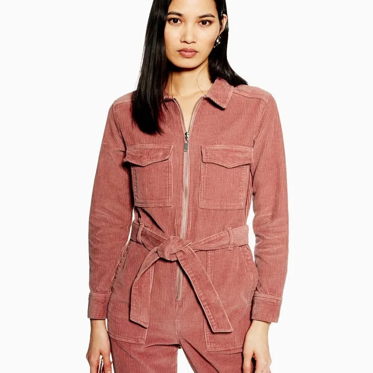 pink corduroy jumpsuit