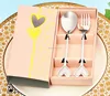 Love heart wedding favors return gift birthday party supplies spoon and fork 2pcs set