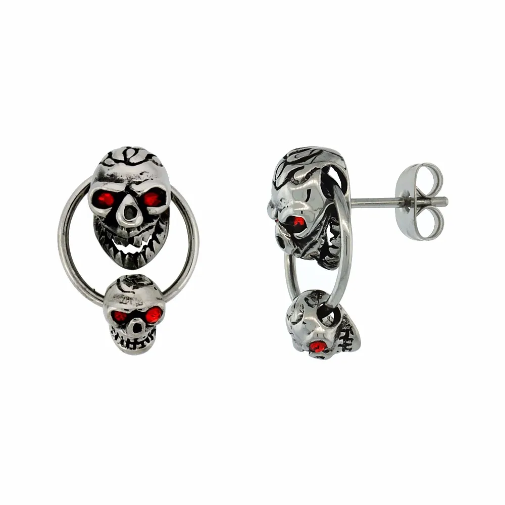 2017 Hot Mens Ear Stud Stainless Steel Diamond Skull 2017 Hot Mens Ear Stud Stainless Steel Diamond Skull Earring Tribal Design Uni