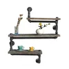 Industrial Vintage Pipe Shelf Wall Bookshelf, Black cast iron pipe fitting designed