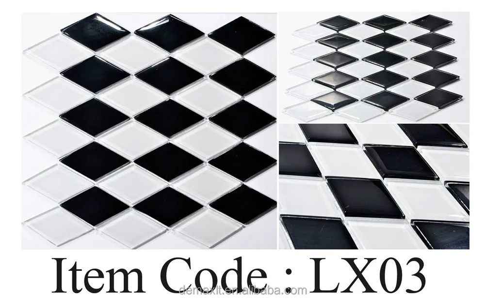 Dbdmc losange forme noir et blanc couleur vitrifiés mur ... Carrelage noir et mur couleur