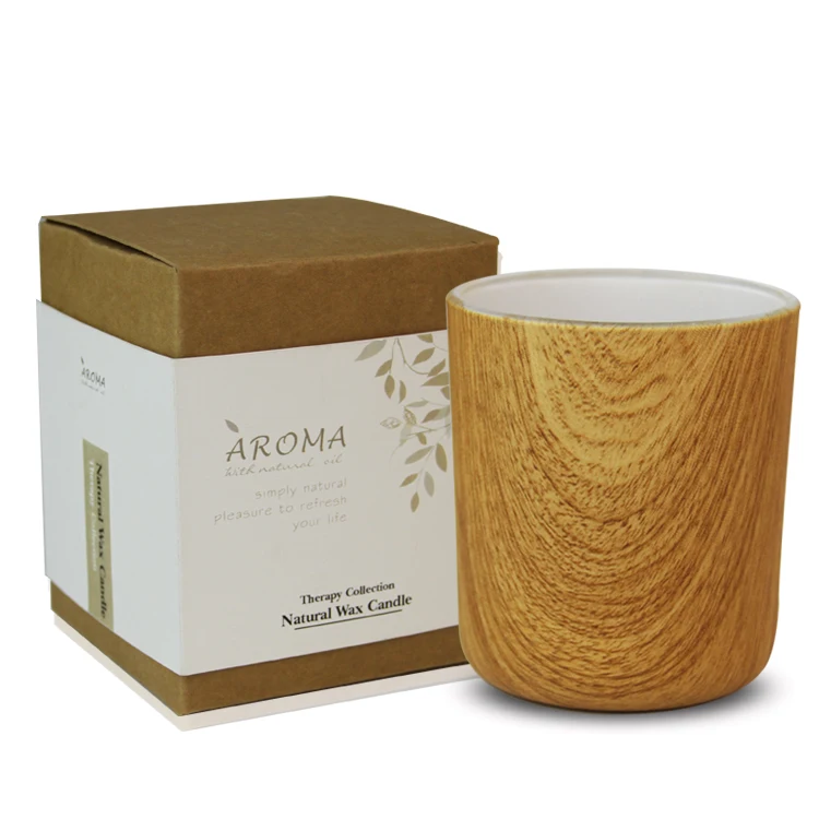 High End Amber Glass Candle Jars With Wooden Lids Glass Buy Candle