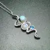 Blue Flash Labradorite 925 Sterling Silver Pendant for women