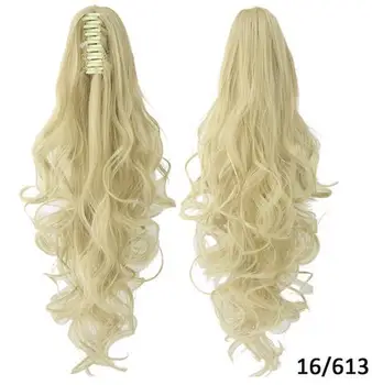 Best Quality 613 Blonde Color Synthetic Hair Claw Clip Ponytail