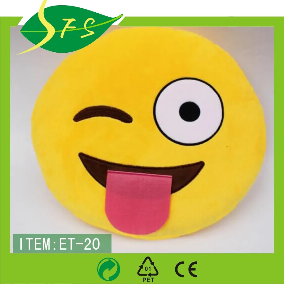 Lucu Emoji Emoji Smiley Kuning Bantal Bantal Kartun Wajah Bulat