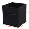 Set of 6 Foldable Storage Cubes Fabric Drawer Baskets Bins Set Closet Organizer Black