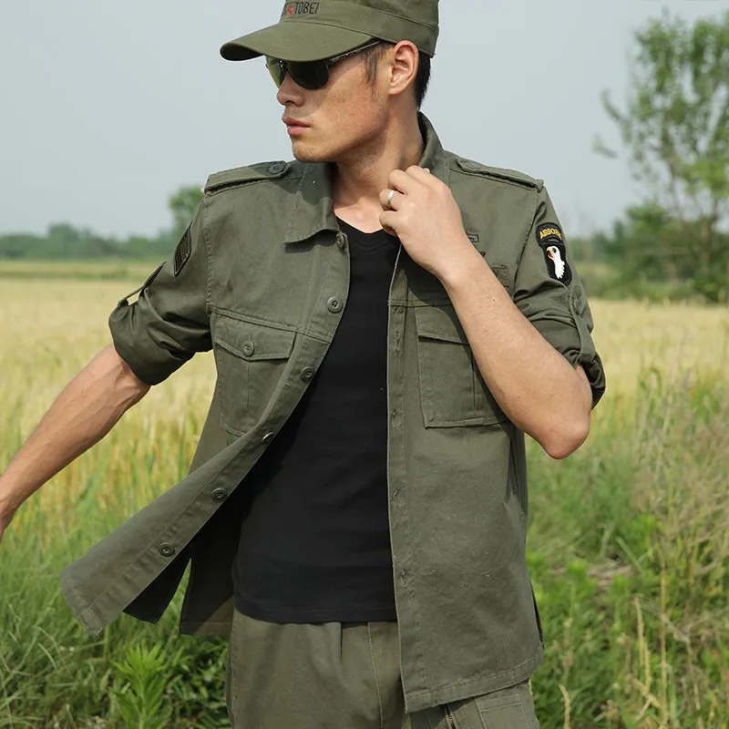 批发定制防刮薄长袖夹克和裤子军队战斗军人制服套装