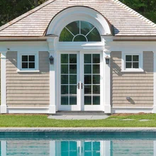 Мода Дизайн овальное стекло ПВХ створчатое входная дверь