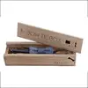 natural color burn logo Men's Birthday Box Handmade Wooden Bow Tie Box