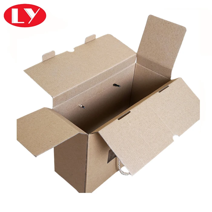 Custom Made Corrugate Packaging Paper Box With Rope Handle Buy Corrugated Box With Handle