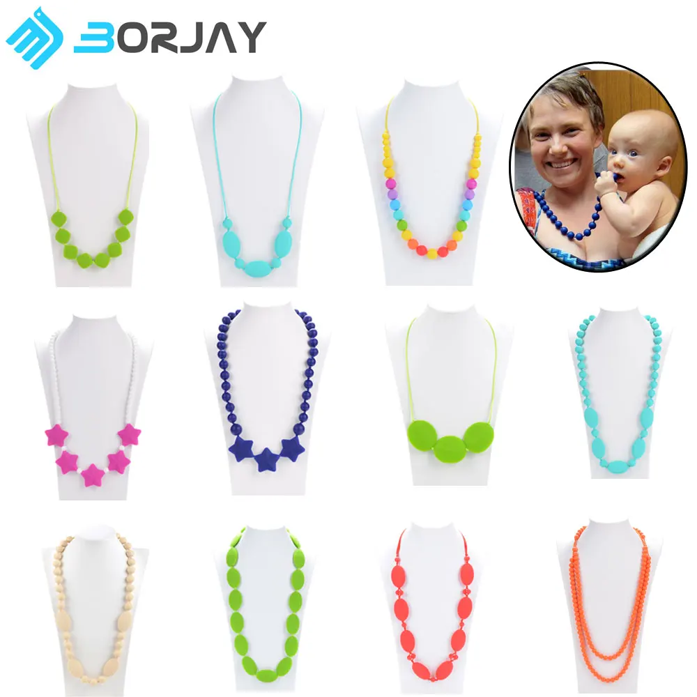 rubber teething necklace