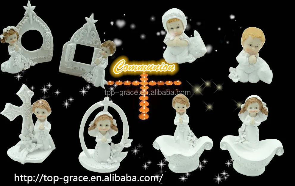 Custom first communion souvenir christening resin baptism baby figurine