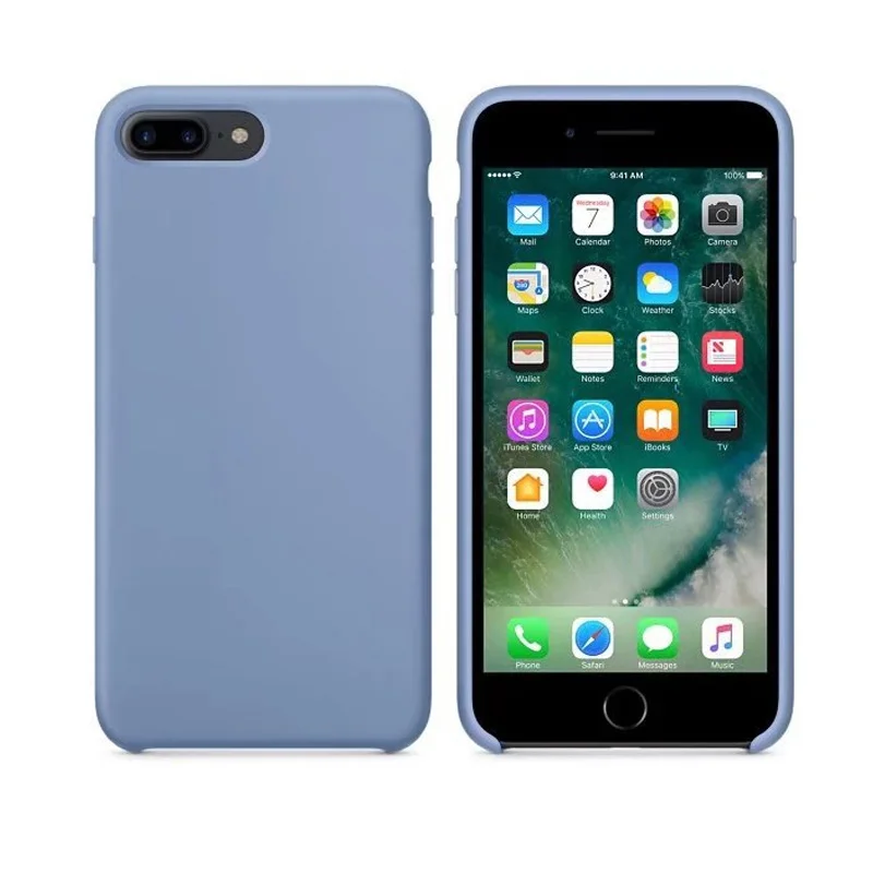 Colorful luxury silicone cell phone cover for iphone 7Plus /8 Plus slim liquid mobile case