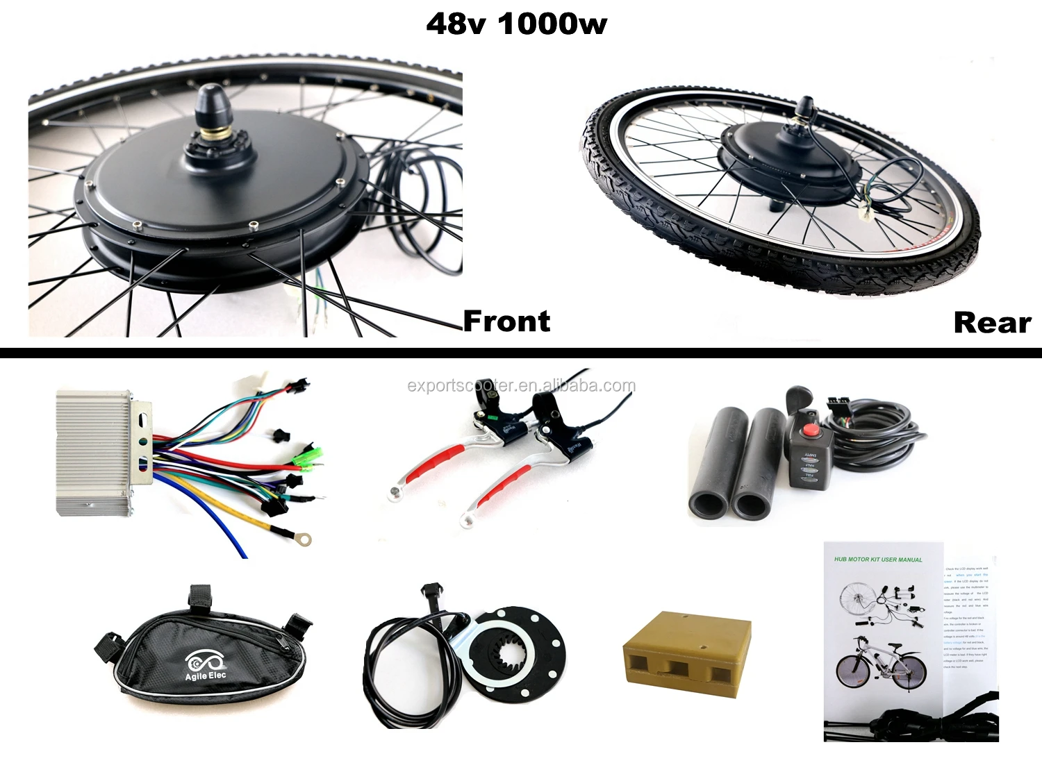 Electric Bike Conversion Kit Front/rear Hub Electric Bicycle Motor Kits