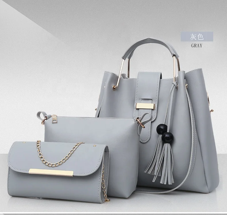 Cheap Lady Handbag Women Bag Sets High Quality Pu Handbags 3 In 1 Set