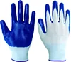 NIU LANG XING 13Gauge White Polyester Nylon shell with Grey yellow blue Nitrile dipped work gloves