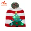 F-4633 new 2019 merry christmas tree pattern hat custom winter knitted hat cap wholesale led beanies hat