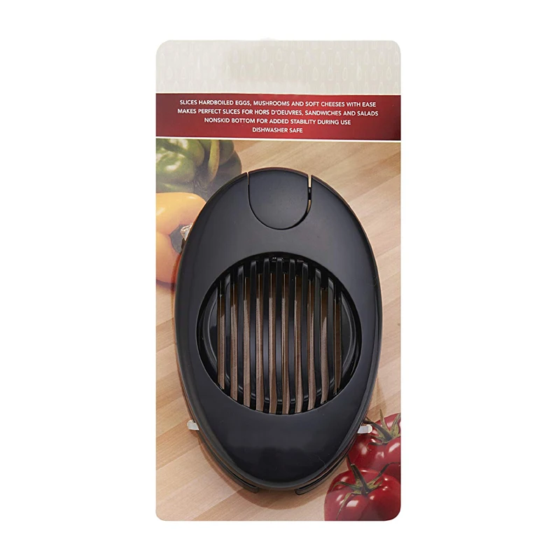 egg slicer,black,this plastic egg slicer is ideal for cutting