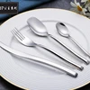 Simple style tableware square handle stainless steel flatware