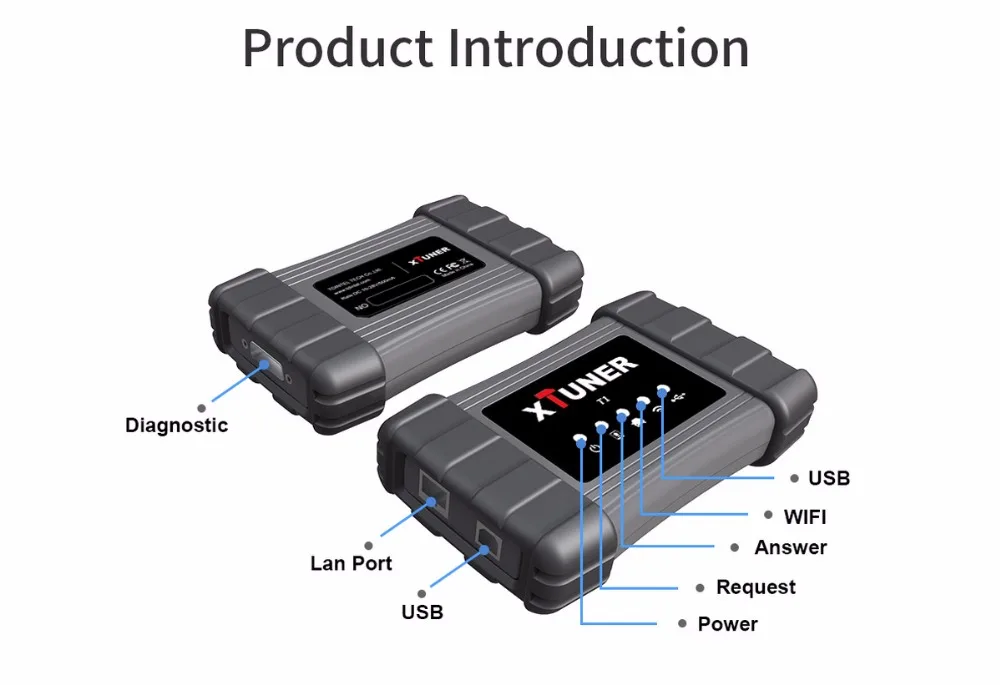 XTUNER T1 HD Heavy Duty Diesel Truck Model OBD2 Auto Diagnostic Tool Interface Support WIFIVPECKER update online