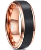 8mm Black & Rose Gold Men's Tungsten Carbide Wedding Band for Boy and Girl Valentine Rings Russian Women Cool Jewelry