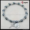 Hematite with Matel Jesus Bracelet Factory