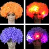 Cosplay Costume Dancing Party Accessory Led Curly Wig Multi-colors LED Hair Wholesale