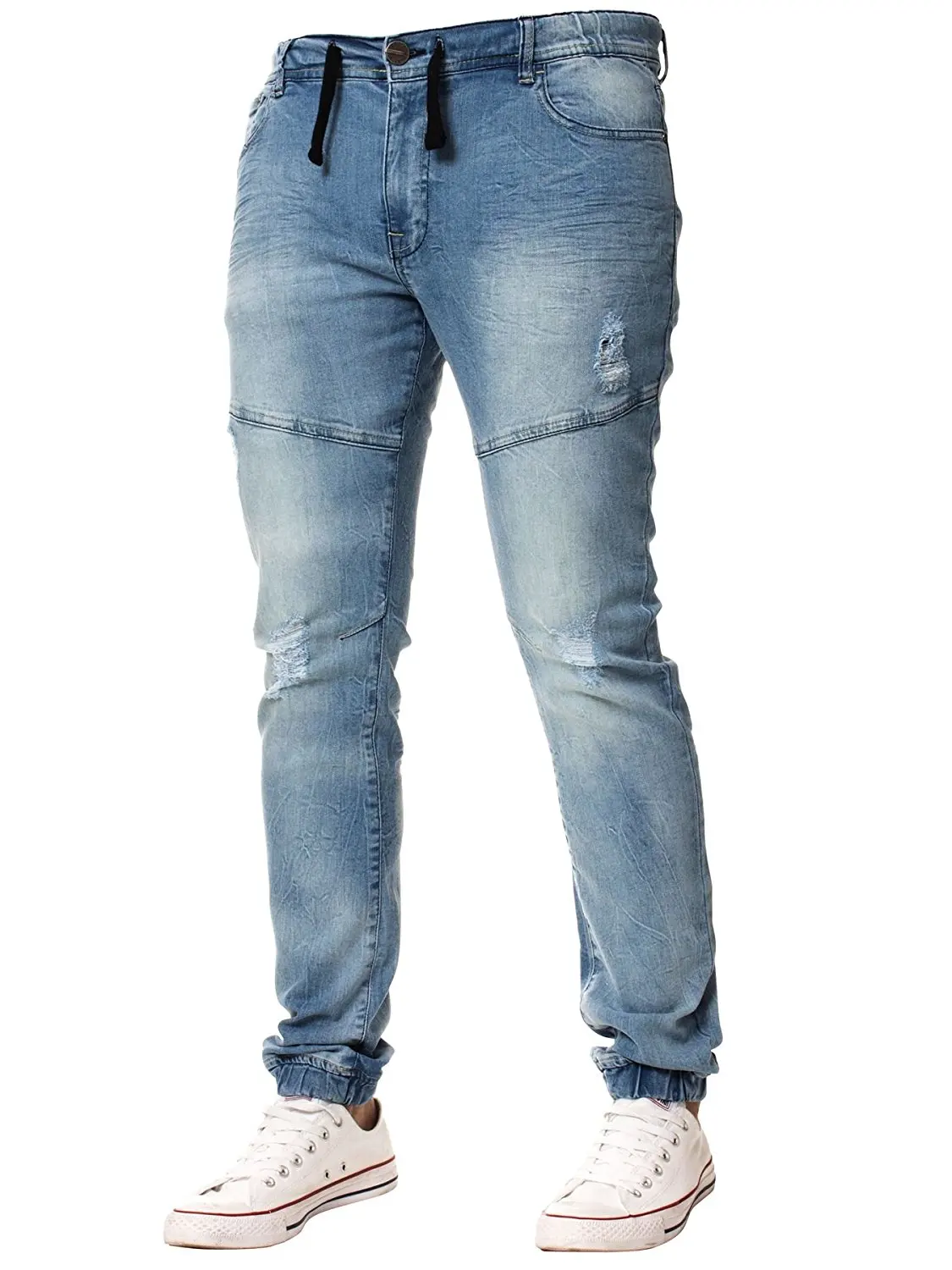 ripped denim joggers mens