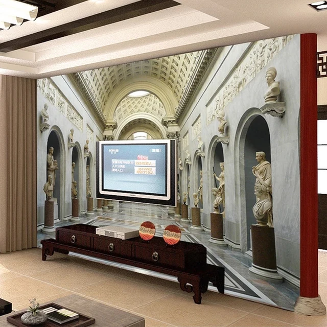 Custom high quality 3d interior wall paper TV background mural