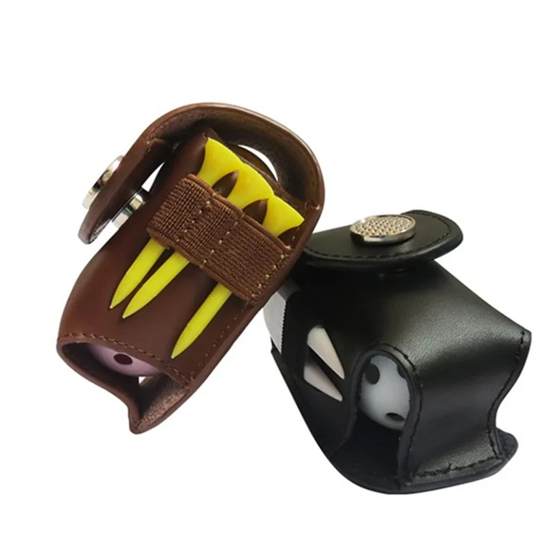 Mens women small mini Waist golf ball tag leather storage bag designer (5)