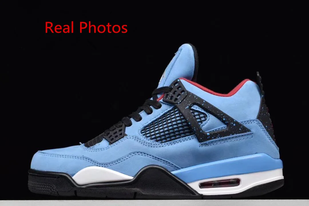 High Quality Exclusive Travis Scott x AJ4 High OG Cuctus Jack Men Fashion Sneakers Tenis Man Air basketball Shoes